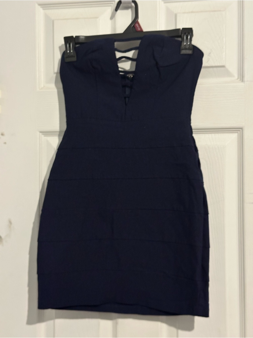 Y2K Trixxi Strapless‎ Cutout Tiered Bandage Dress Navy size S